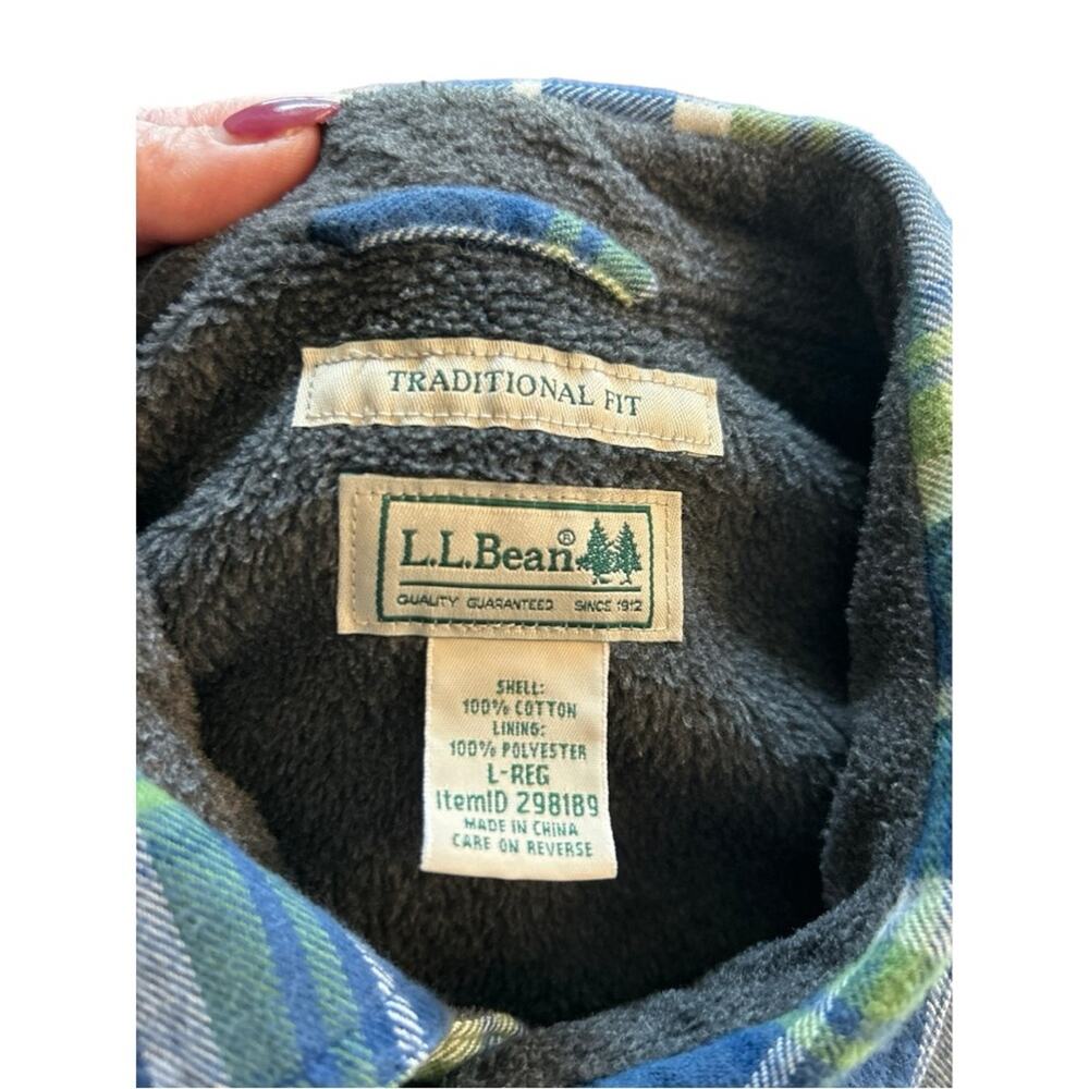 L.L. Bean Fleece Lined Flannel Jacket with Pockets- Size Large - Picture 8 of 16